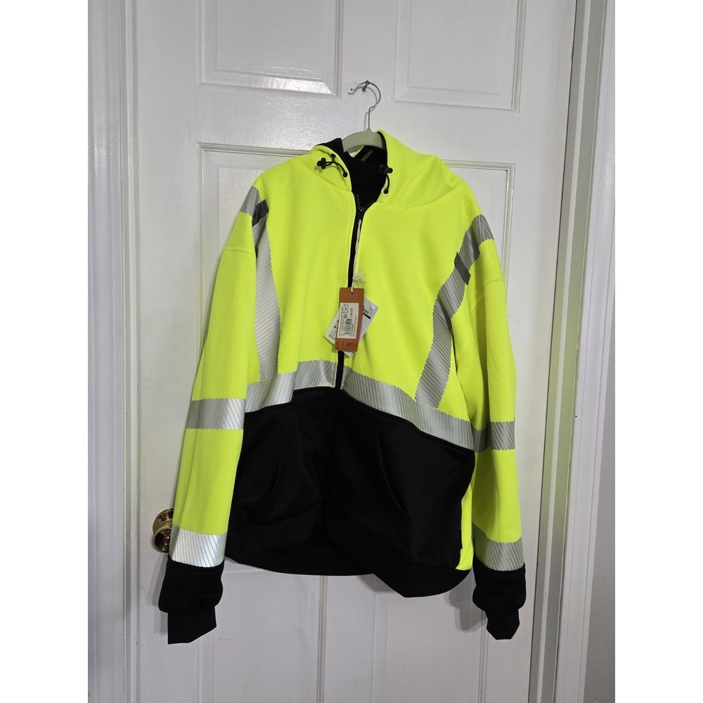Portwest Hi Visibility hoodie safety work‎ wear black yellow 3XL